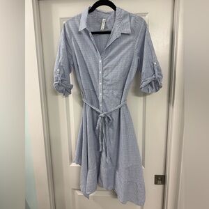 Perception Concept Button Up Handkerchief Hem Midi Dress size XL